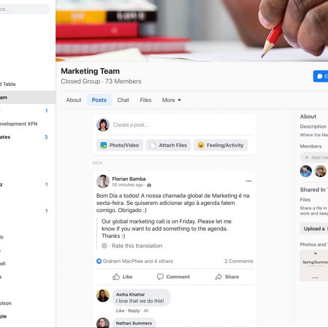Workplace by Facebook Gruppen Posts