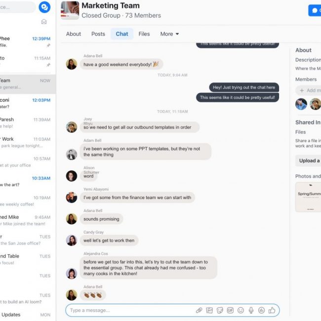 Workplace by Facebook Team Chat